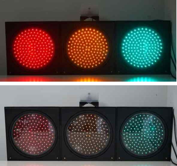Signal at daytime brightness compared with dimmed night brightness